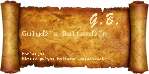 Gulyás Baltazár névjegykártya